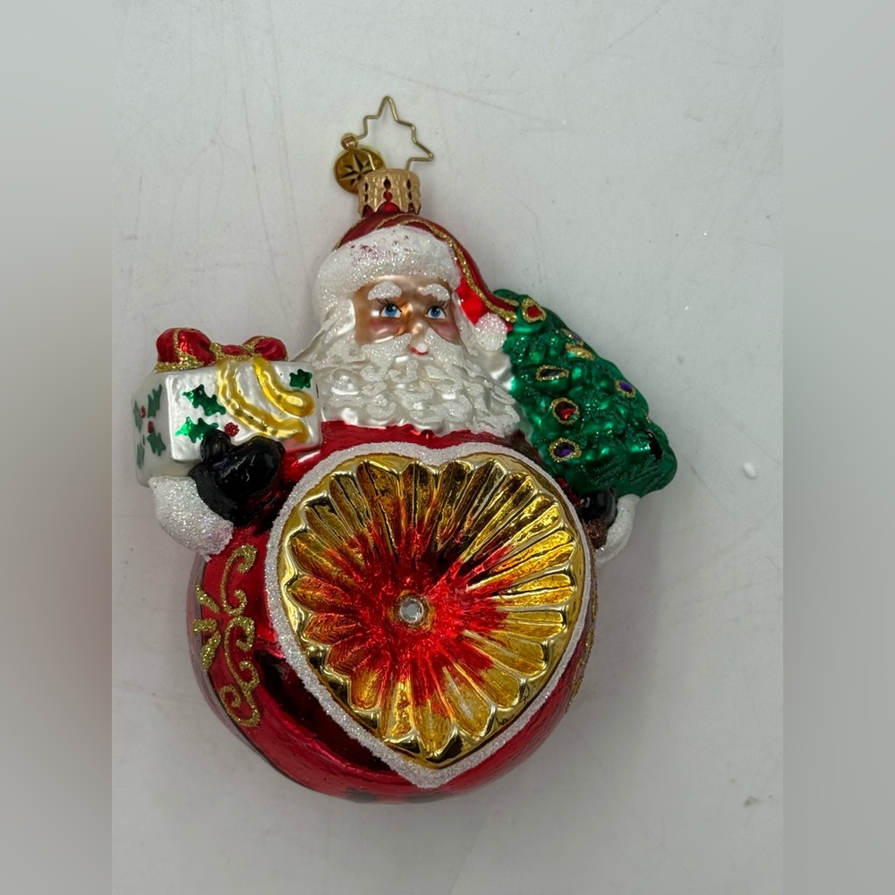 Christopher Radko Santa Reflector Christmas Ornament--Rare Piece,